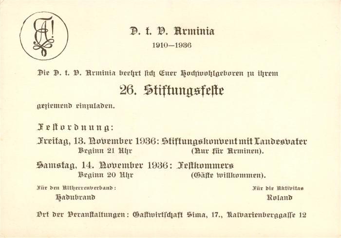 Studentika D.t.D. Arminia 26 Stiftungsfest