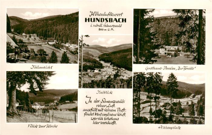 Hundsbach Forbach Schwarzwald Gasthof Pension zur Forelle Panorama Kirche Talbli