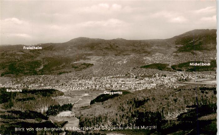 Gaggenau Blick von der Burgruine Alt-Eberstein