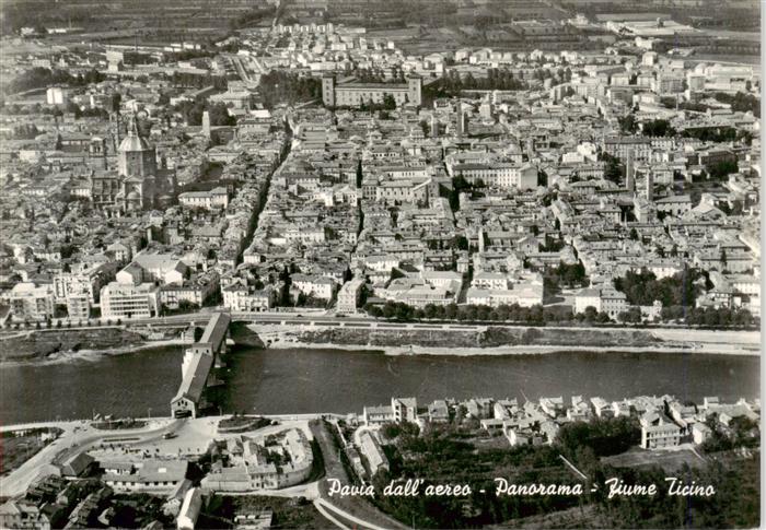 Pavia Lombardia IT Panorama Fiume Ticino veduta aerea