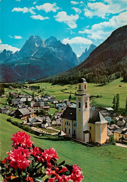 Sesto  Sexten Pustertal Suedtirol IT Ortsansicht mit Kirche Panorama Pustertal D