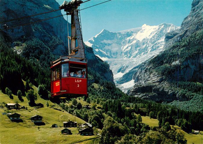 Grindelwald BE Luftseilbahn Grindelwald Pfingstegg mit Fiescherhoerner