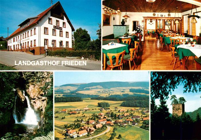 Bergalingen Landgasthof Frieden Gastraum Wasserfall Fliegeraufnahme Burgturm