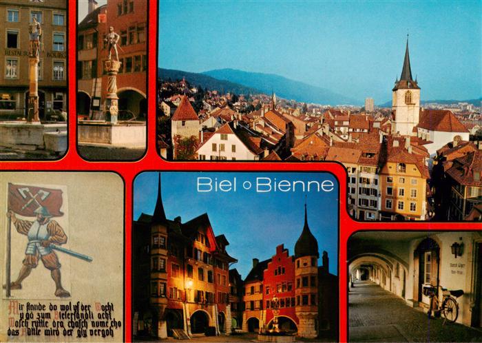 Biel Bienne BE Altstadt Brunnen Panorama Teilansichten