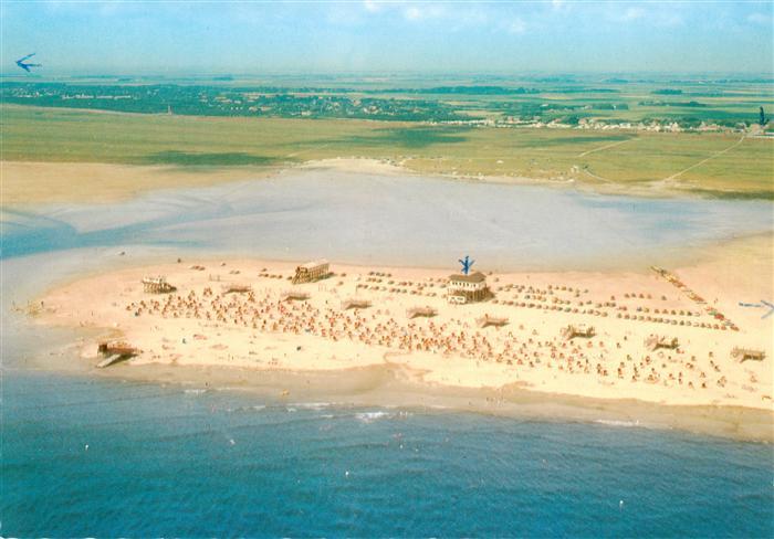 St-Peter-Ording Boehler Strand bei Hochwasser Fliegeraufnahme