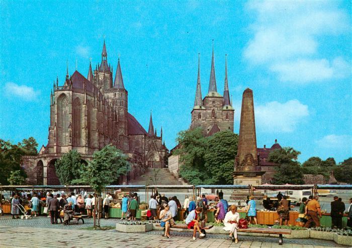 ERFURT  CITY Domplatz mit Dom und Severikirche