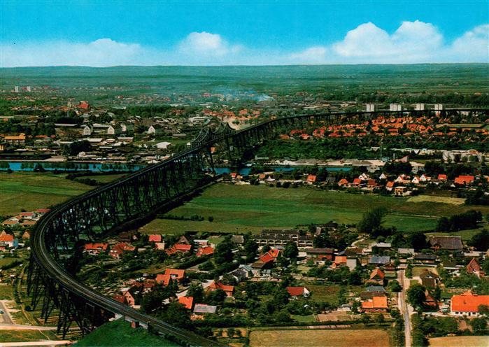 Rendsburg Schleswig-Holstein Hochbruecke ueber dem Nord Ostsee Kanal Fliegeraufn
