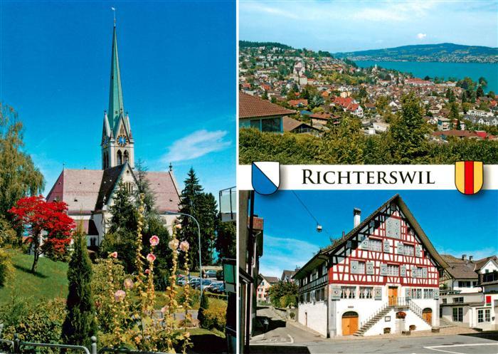 Richterswil ZH Ref Kirche Siedlung am Zuerichsee Ehem Gasthof Baeren heute Ortsm