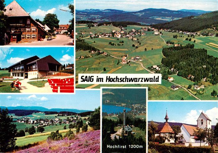 Saig Schwarzwald Teilansichten Fliegeraufnahme Hochfirst Kirche
