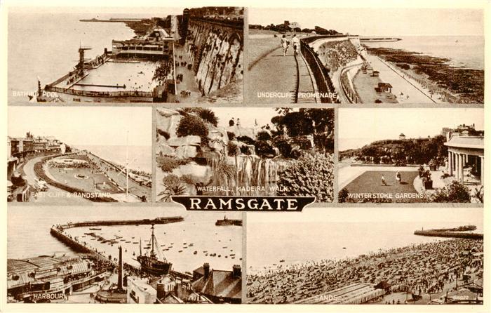 Ramsgate UK Bathing Pool Undercliff Promenade Strand Winterstoke Gardens Harbour