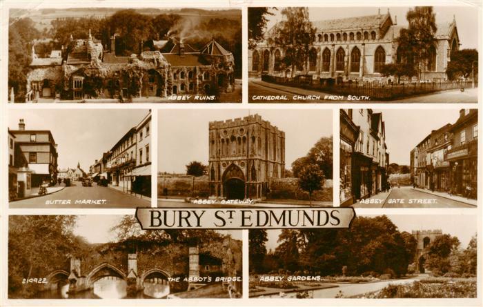 Bury St Edmunds UK Abbey Ruins Cathedral Buttr Market Abbey Gateway Gate Street
