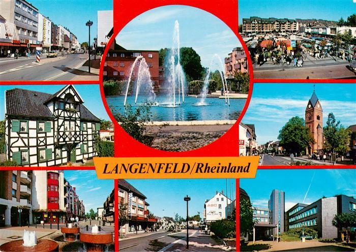 Langenfeld  Rheinland Ortsansichten Wasserspiele Fachwerkhaus Kirche