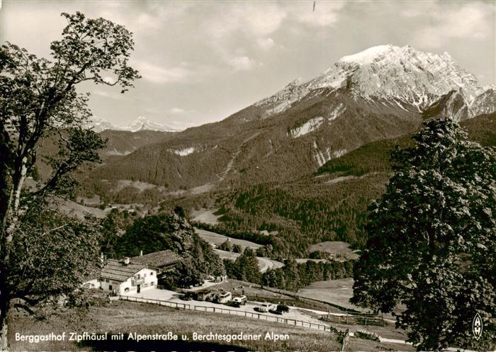 Ramsau  Berchtesgaden Berggasthaus und Pension Zipfhaeusl mit Alpenstrasse und B