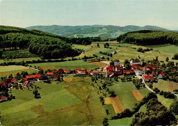 Neunkirchen Odenwald Fliegeraufnahme mit Hoehengasthof Pension Zum gruenen Baum