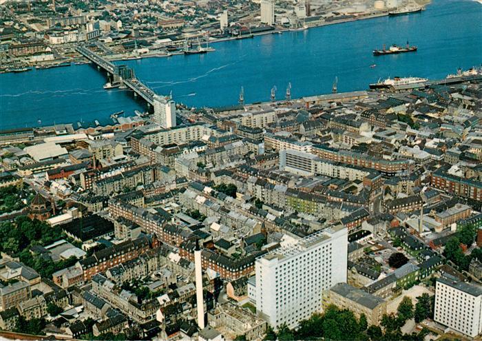 Aalborg Udsigt over Byen og Havnen Stadtbild mit Hafen