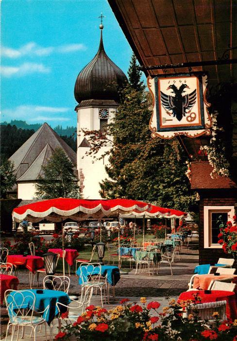 Hinterzarten Breisgau-Hochschwarzwald BW Hotel Adler mit Kirche Maria in der Zar