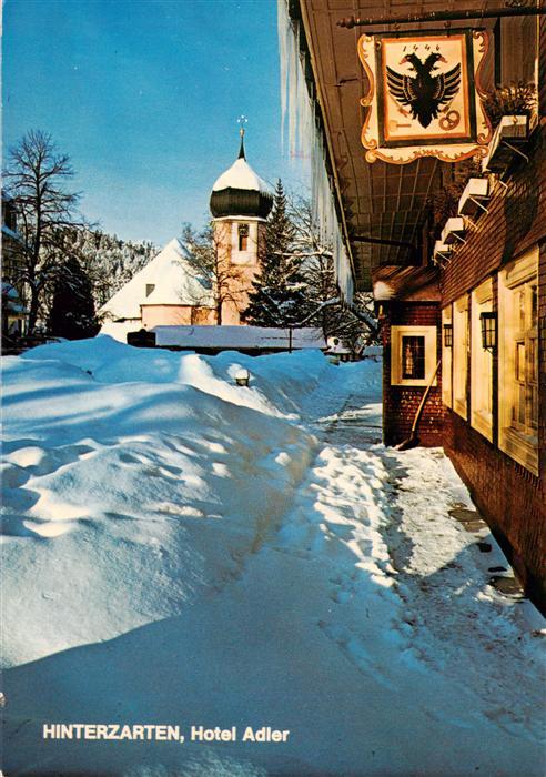 Hinterzarten Breisgau-Hochschwarzwald BW Hotel Adler mit Kirche Maria in der Zar