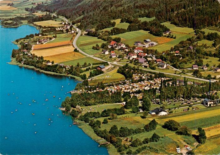 Alt-Ossiach Kaernten AT am Suedufer des Ossiachersees Strand-Camping Lampele