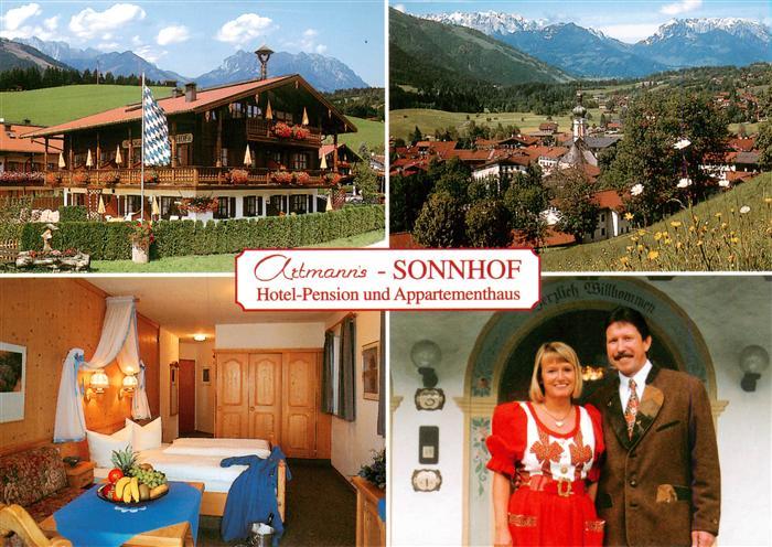 Reit Winkl Artmanns Sonnhof Hotel Pension Appartementhaus Ortsansicht mit Kirche