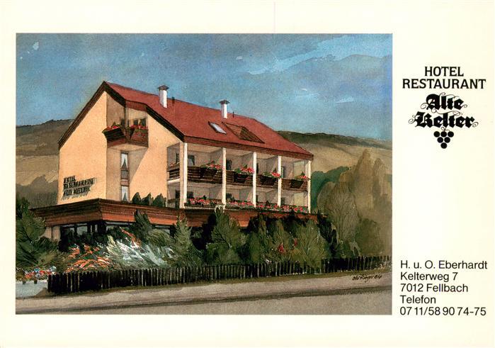 Fellbach Hotel Restaurant Alte Keller Aquarell