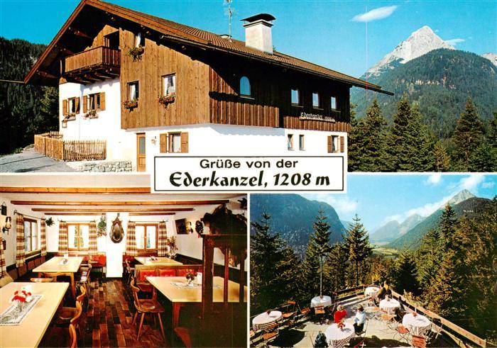 Ederkanzel 1208m Mittenwald Bayern Gasthof Ederkanzel Gaststube Terrasse