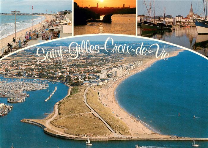 Saint-Gilles-Croix-de-Vie Vendee La Grande Plage et le port Vue aerienne