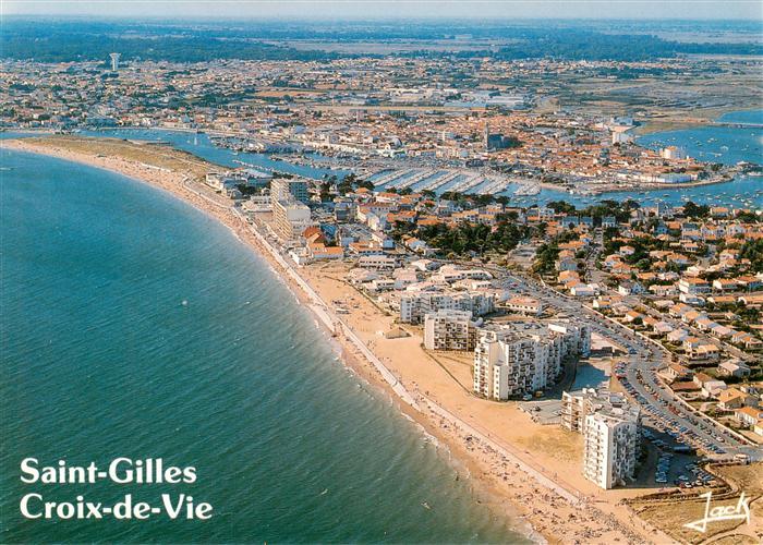 Saint-Gilles-Croix-de-Vie Vendee La Grande Plage et le Port Vue aerienne