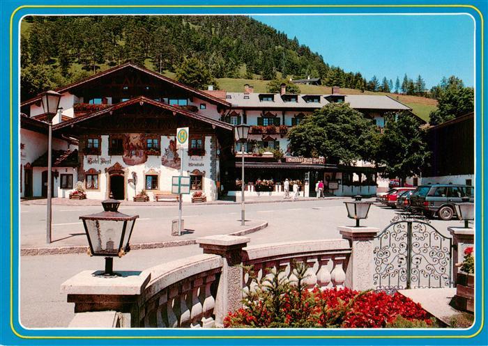 Wallgau Garmisch-Partenkirchen Bayern Blick zum Hotel Post