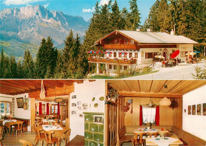 BERCHTESGADEN Bayern Gasthaus Cafe Sonneck mit Untersberg Gastraeume