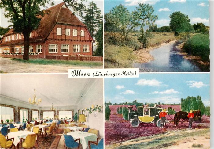 Ollsen Hanstedt Gasthaus Zur Eiche Gastraum Bachlauf Postkutsche