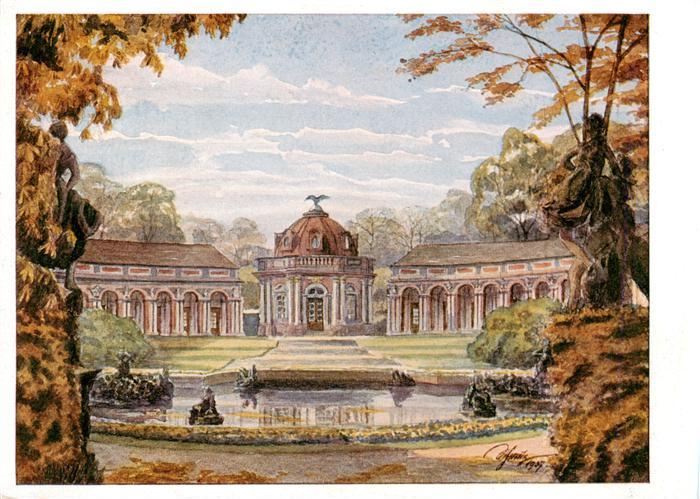 BAYREUTH Bayern Eremitage Aquarell