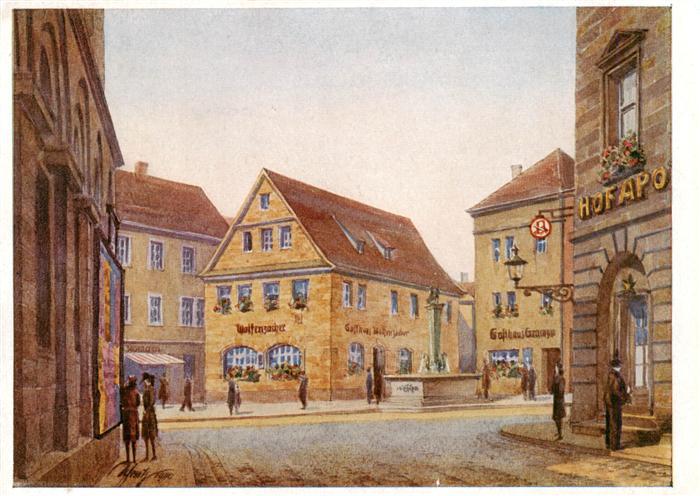 BAYREUTH Bayern Sternplatz Aquarell