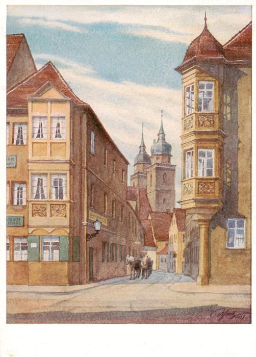 BAYREUTH Bayern Brautgasse Aquarell