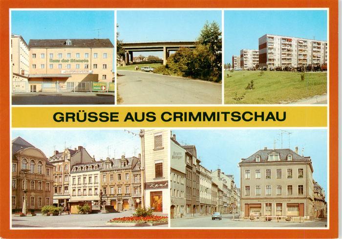 Crimmitschau Haus der Dienste Autobahnbruecke Strasse der Freundschaft Markt Sil