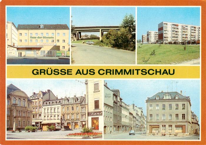 Crimmitschau Haus der Dienste Autobahnbruecke Strasse der Freundschaft Markt Sil