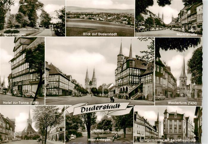 Duderstadt Niedersachsen Wall Anlagen Panorama Marktstrasse Hotel zur Tanne West