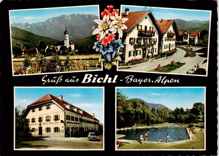 Bichl Bad Toelz Kirche Dorfpartie Gasthaus Freibad