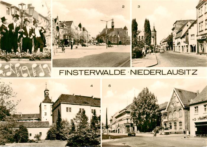 Finsterwalde Brandenburg Die Saenger Am Markt Thaelmannstrasse Schloss Postamt