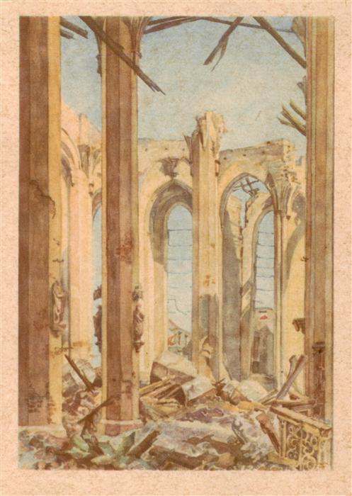 Muenchen Bayern Blick in das 1944 zerstoerte Haupt und suedliche Seitenschiff de