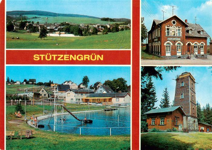 Stuetzengruen Teilansicht Gasthaus Bahnschloesschen Naherholungszentrum Aussicht