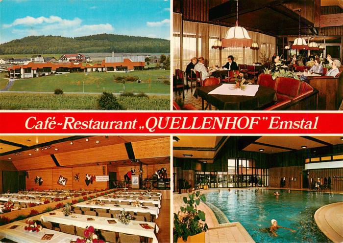 Emstal Cafe Restaurant Quellenhof Emstal Gastraeume Hallenbad