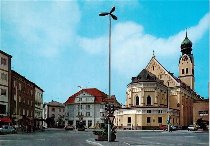 Rosenheim  Bayern Ludwigplatz und St Nikolauskirche