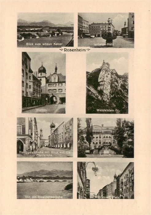 Rosenheim Bayern mit Wildem Kaiser Ludwigs Platz Stadttor Wendelstein Heiliggei