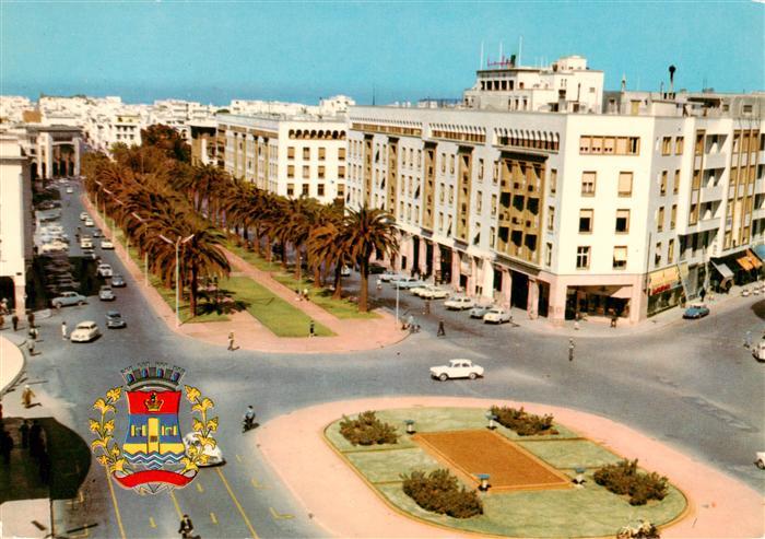 Rabat  Maroc Avenue Mohammed V et Armoiries de la Ville