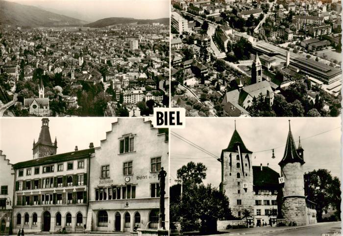 Biel Bienne BE Fliegeraufnahmen Rathaus Stadtor