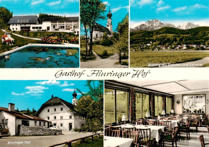 Ainring Gasthof Ainringer Hof Kirche Staufen und Zwiesel Ainringer Hof Speisesaa