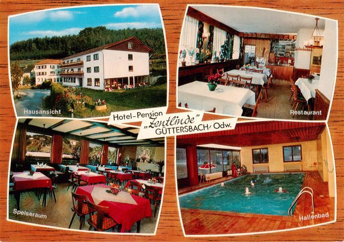 Guettersbach Hotel Pension Zentlinde Hausansicht Restaurant Speiseraum Hallenbad