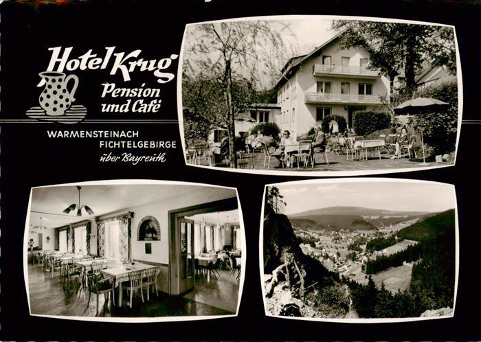 Warmensteinach Fichtelgebirge Bayern Hotel Krug Pension Cafe Gaststube Panorama