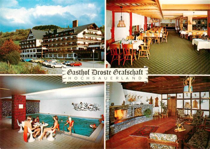 Grafschaft Schmallenberg Gasthof Droste Grafschaft Restaurant Kaminzimmer Hallen