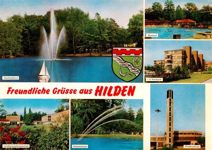 Hilden  Mettmann Stadtwaldteich Fontaene Waldbad Nordstadt Friedenskirche Holter